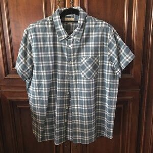 Boston Traders Mens Size XXL Plaid Shirt Check Black Grey White short sleeve